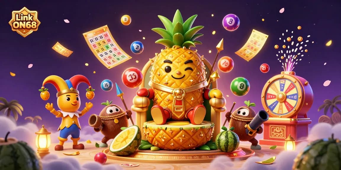 Experience vibrant gameplay in Link ON68's colorful beach casino with dynamic lottery and gaming elements.
