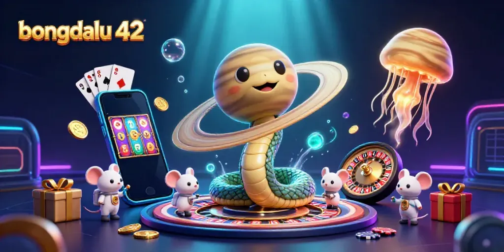 Experience exciting gameplay with bongdalu 42 featuring an animated space casino scene.
