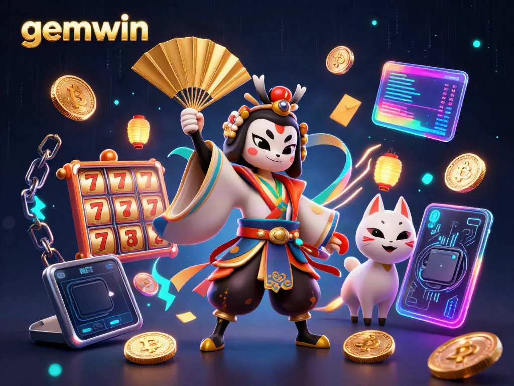 Experience thrilling gameplay at gemwin with dynamic slot reels and hero characters enhanced by cryptocurrency elements.