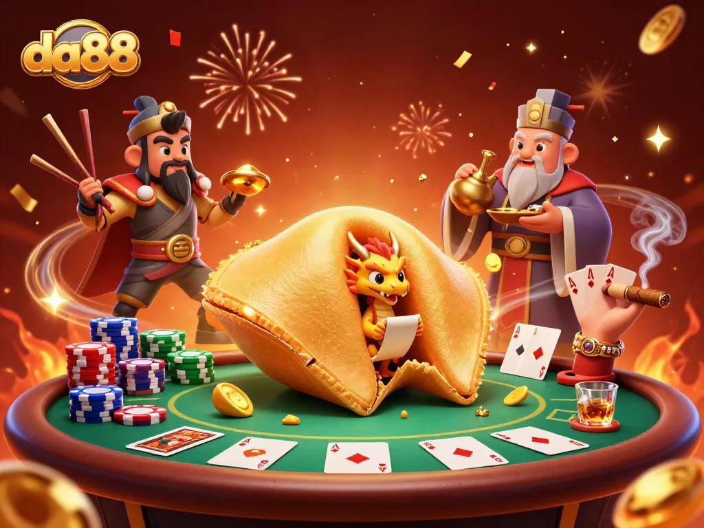 Experience the exhilarating world of da88 with golden elements and action-packed gaming scenes.
