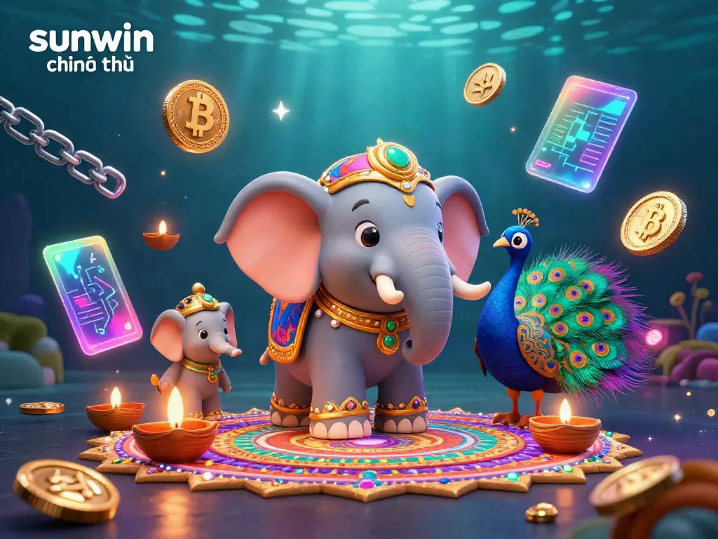 Experience the thrill of sunwin chính thức with a vibrant casino scene showcasing colorful characters and digital elements.