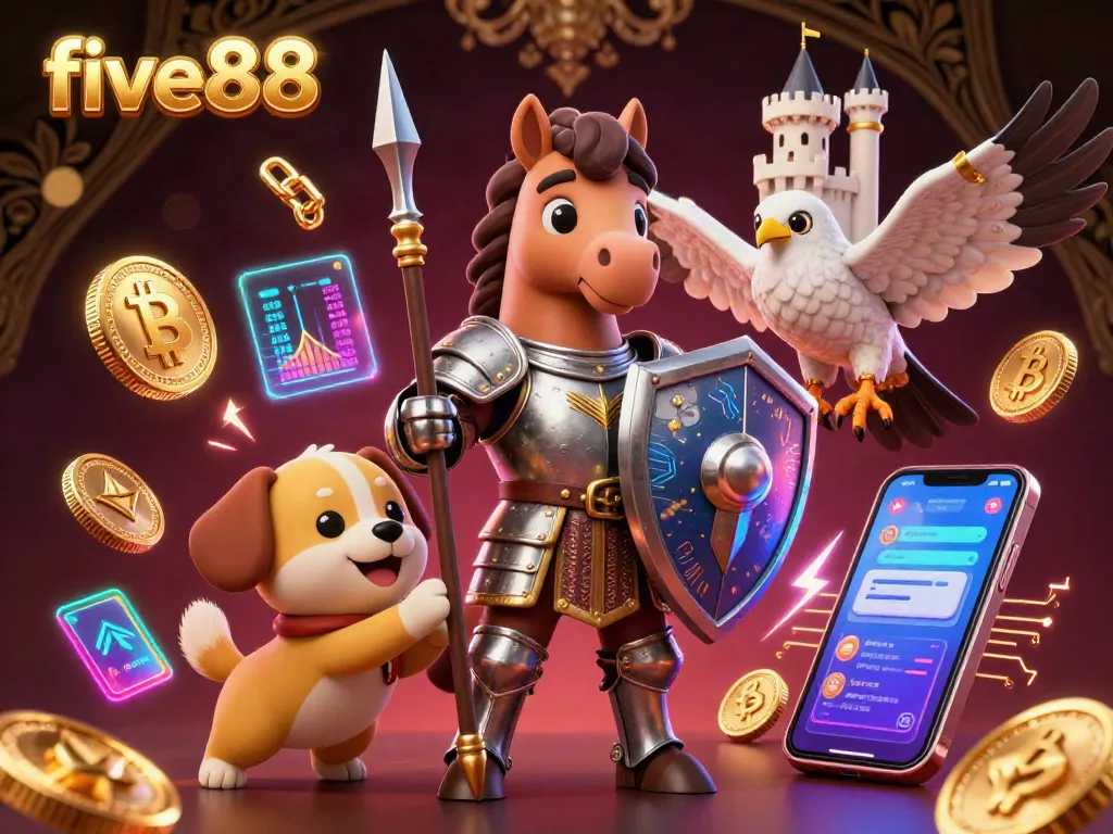 Engage in exciting betting strategies with five88 in this vibrant casino-themed illustration
