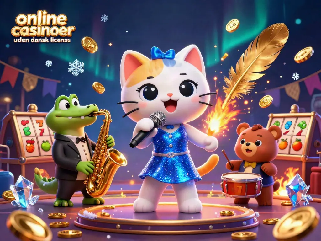 Experience the excitement of online casinoer uden dansk licens with vibrant characters and dynamic casino elements.