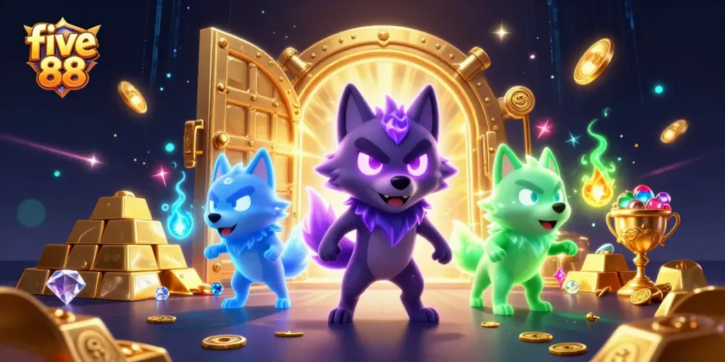 Experience thrilling play at five 88 with treasure vault mystery and dynamic ghostly wolves