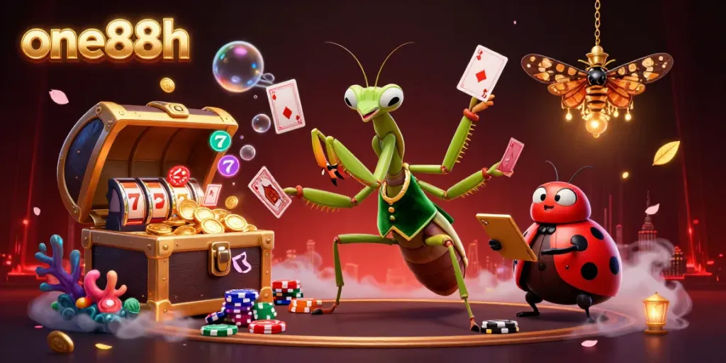 Engage with thrilling gameplay at one88h featuring vibrant characters and dynamic casino elements.