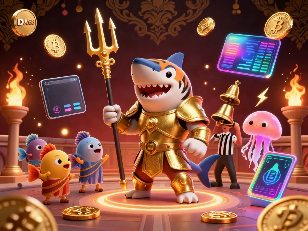 Experience thrilling gameplay at DA88 with vibrant 3D visuals of an underwater colosseum and crypto elements.