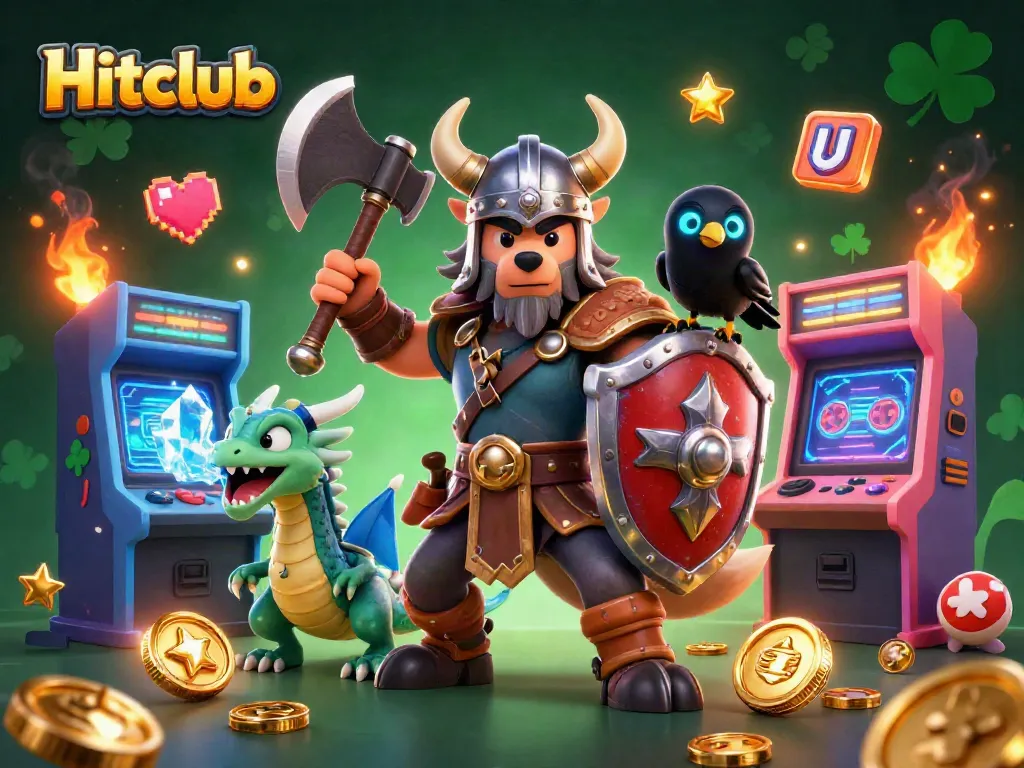 Hitclub brand captures the excitement of casino gaming with 3D characters in a vibrant, dynamic scene.