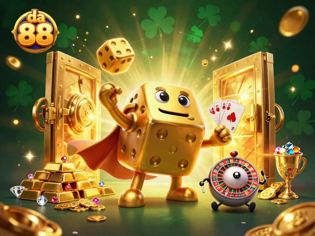 Experience excitement with da 88 while juggling golden dice and sparkling treasures.