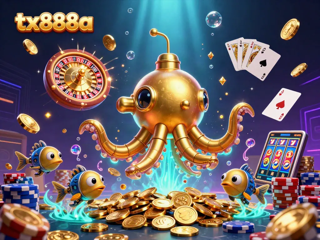 Spin the reels and win big at tx888a's vibrant underwater casino adventure with golden kraken!