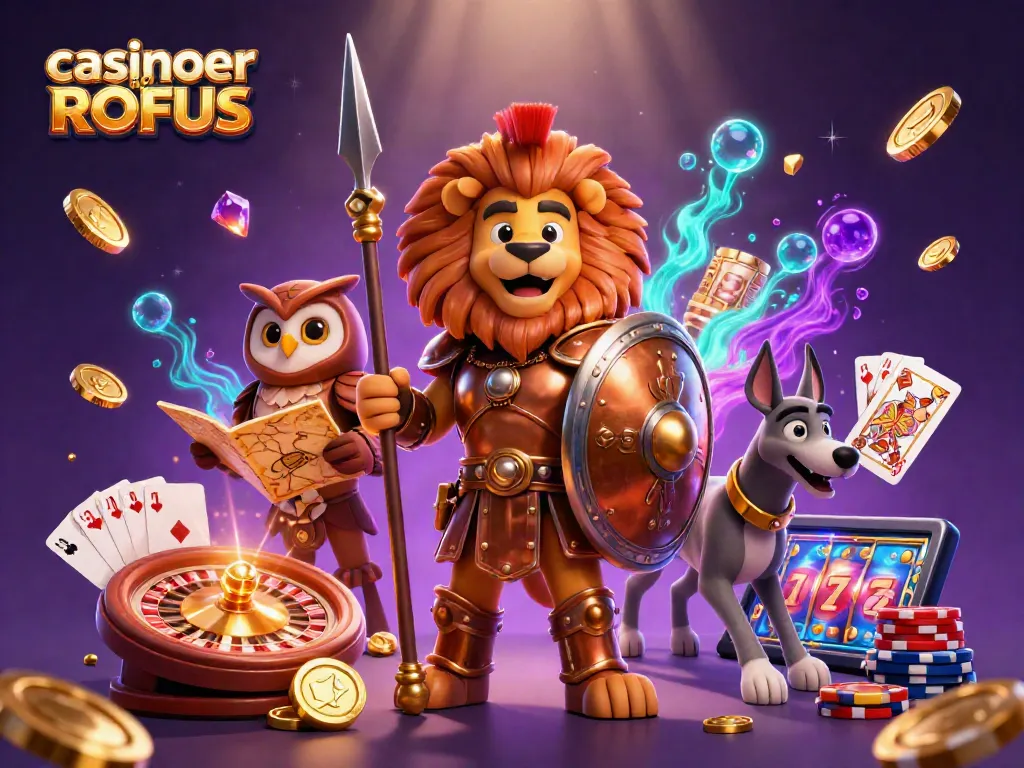 Experience thrilling gameplay at casinoer uden ROFUS with a vibrant scene featuring strategic characters and golden winnings.