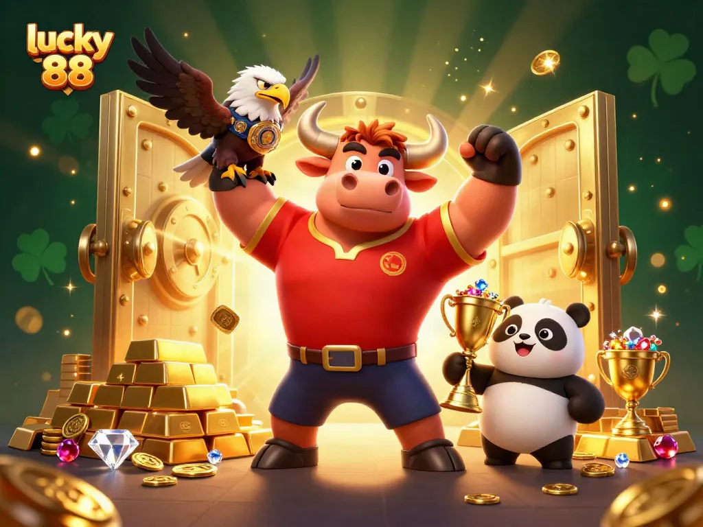 Experience the excitement of lucky 88 with casino treasures in an energizing 3D illustration.