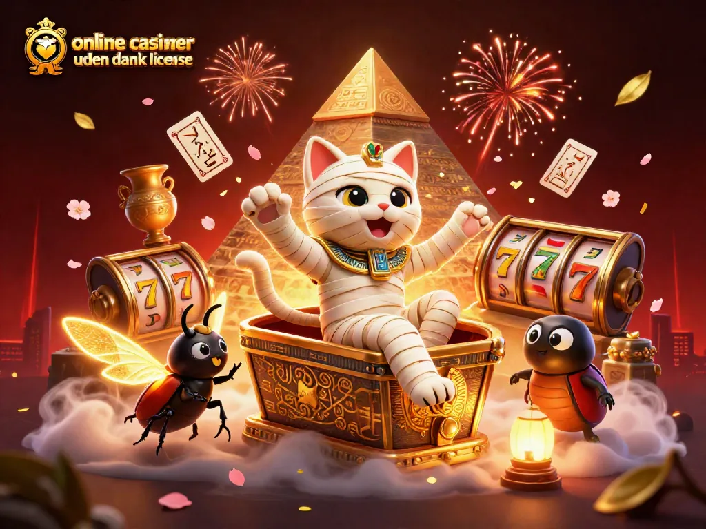 Engage with exciting online casinoer uden dansk licens in a dazzling pyramid-themed illustration