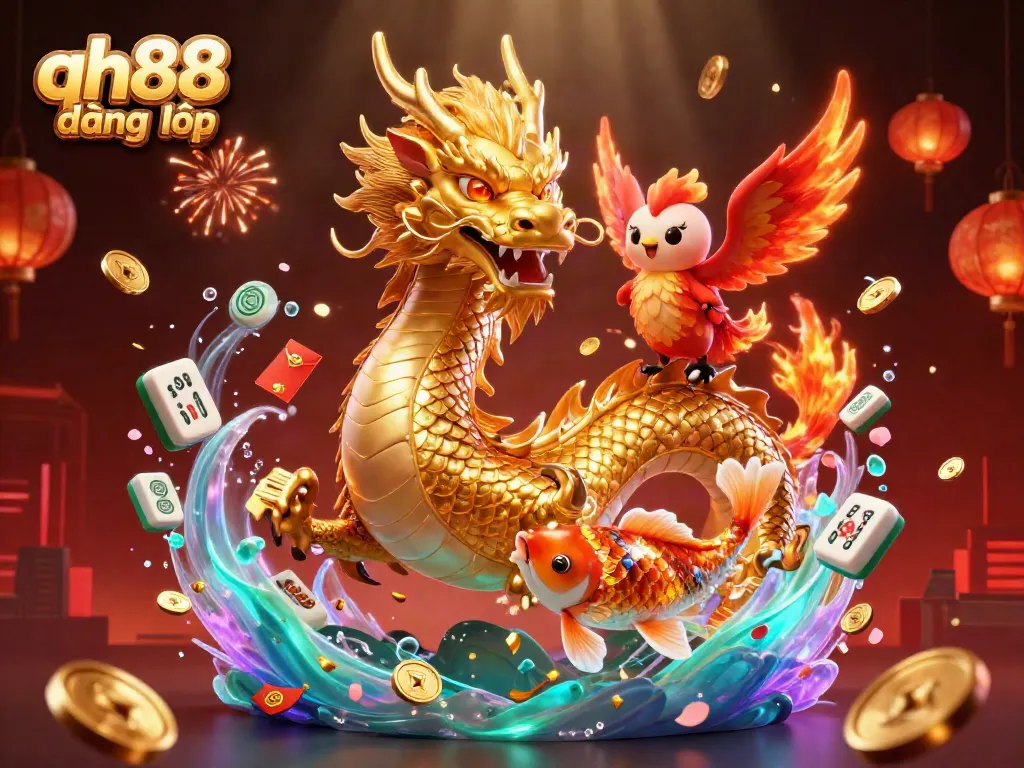 Experience qh88 đăng nhập with a vibrant dynamic scene illustrating online gambling elements and characters.