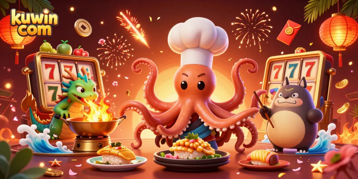 Experience exciting gameplay at kuwin com with a dynamic scene featuring animated casino characters.