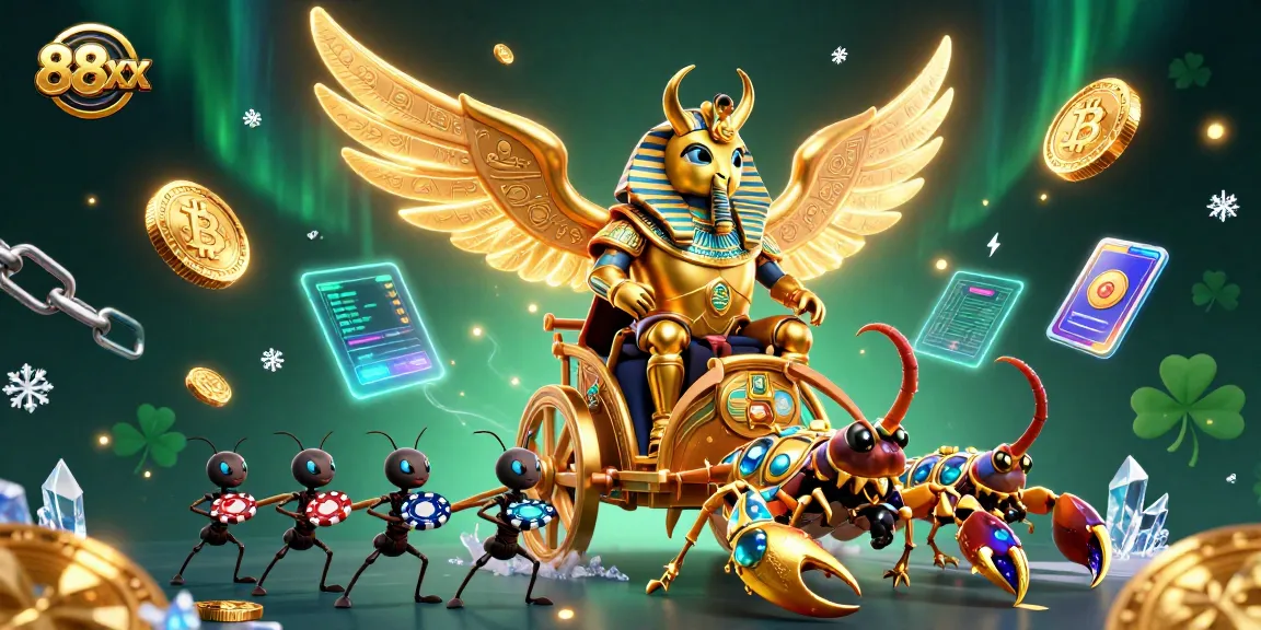 Experience thrilling gameplay with 88xx, vibrant 3D casino characters and crypto elements in an exciting scene.