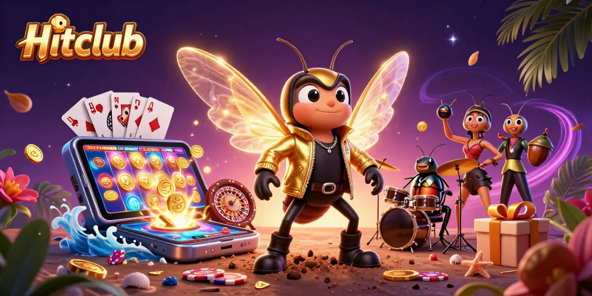 Experience the excitement of Hitclub through vibrant gambling with animated characters and slot games.