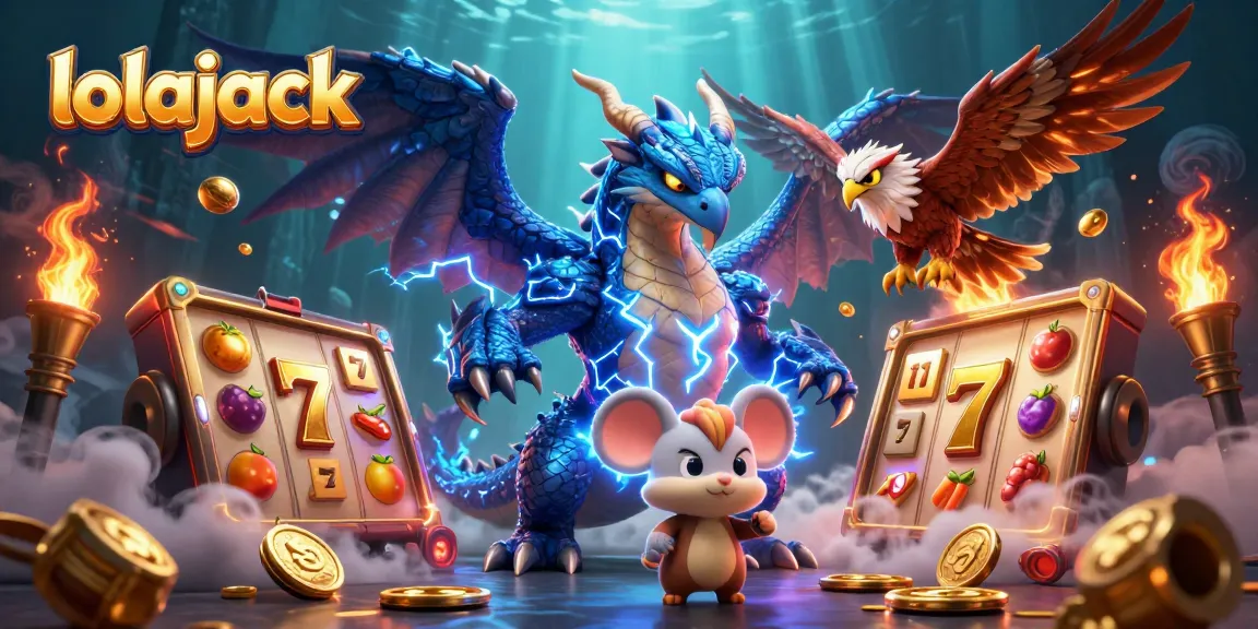 Engage in thrilling slots action at lolajack casino with vibrant 3D illustrations.