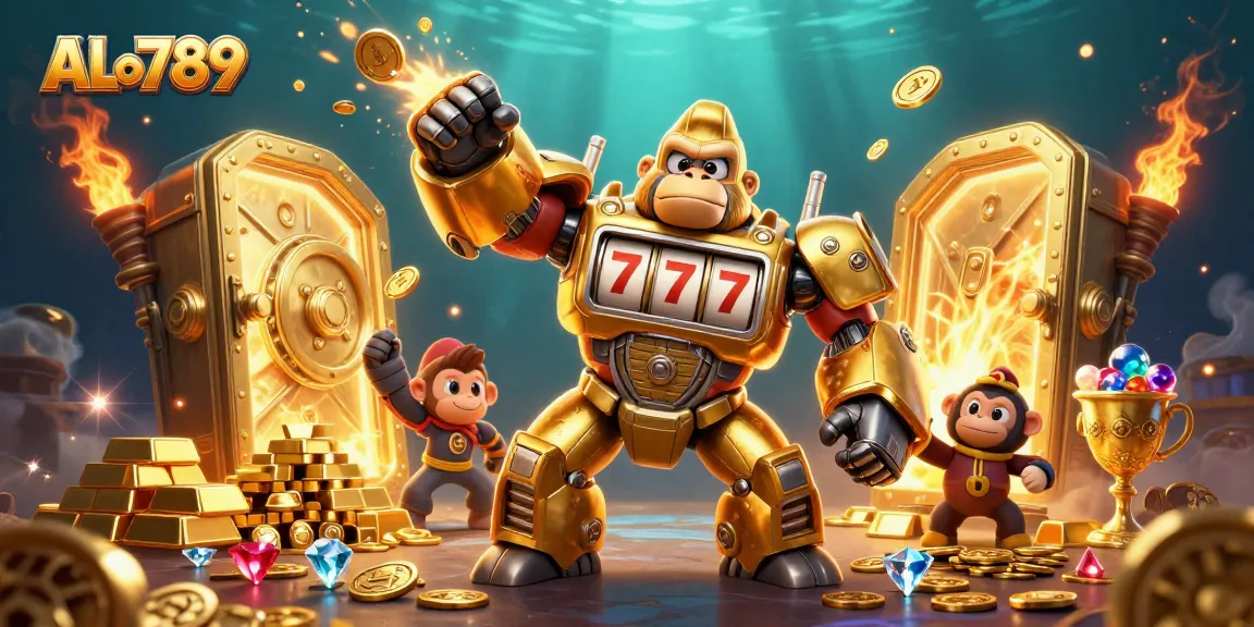Experience thrilling action at ALo789 with a vivid explosion of gold and vibrant gaming elements.